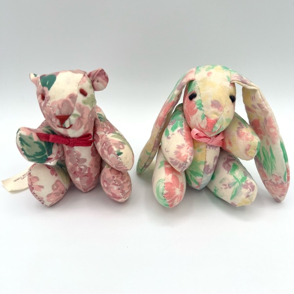 applause Other - Vintage Applause Jointed Teddy Bear and Bunny Y2K Small Miniature Pastel